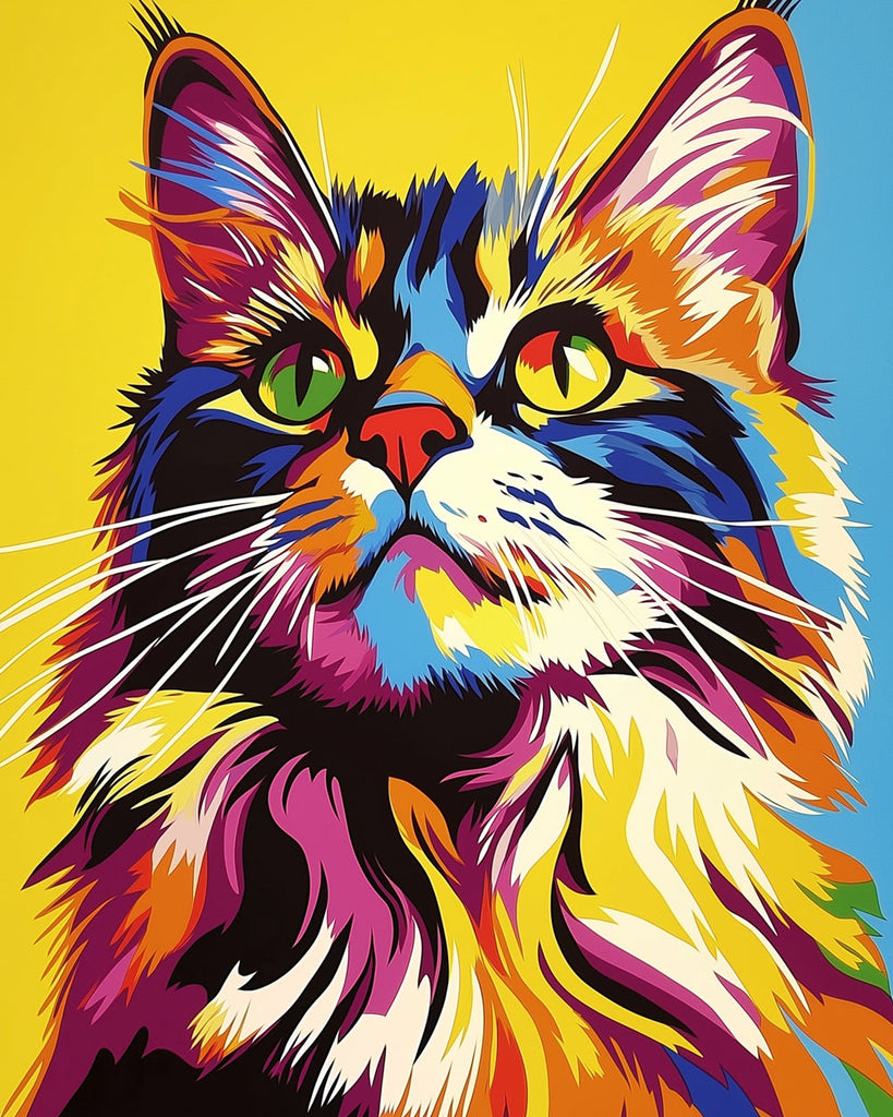 Joli Chat Maine Coon Mini Peinture par Numéros