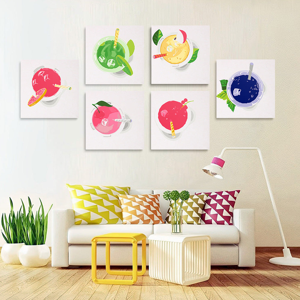 Jus de Fruit Glacé 6 Mini Peintures par Numéros
