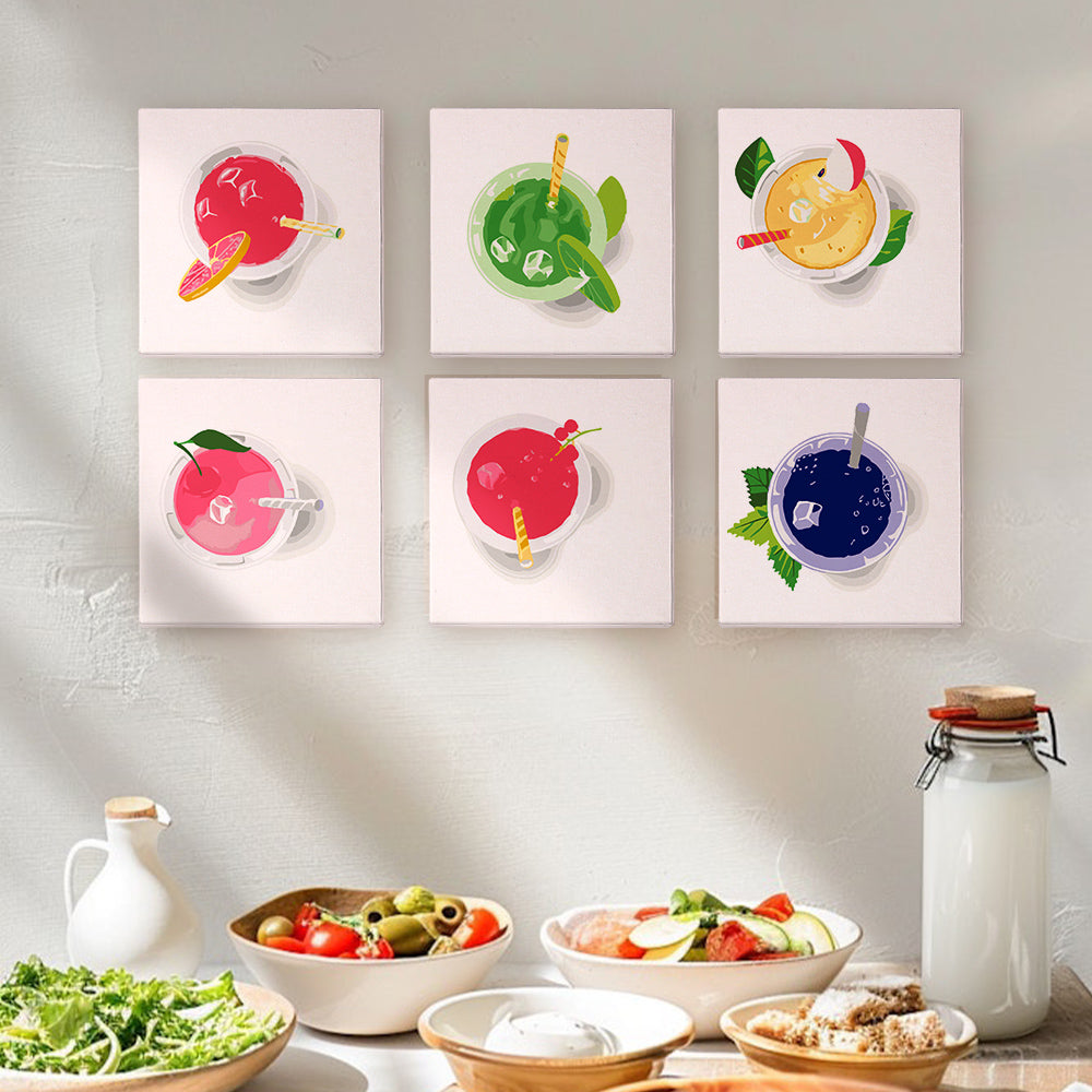 Jus de Fruit Glacé 6 Mini Peintures par Numéros
