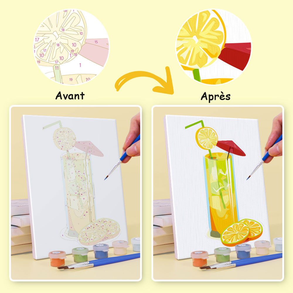 Jus de Fruits Fraîchement Pressés 6 Mini Peintures par Numéros