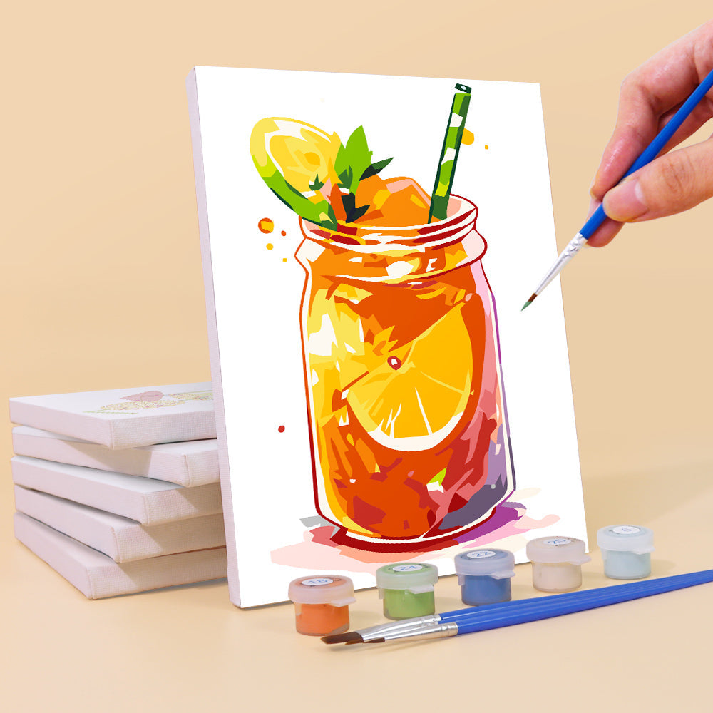 Jus en Bouteille Frais 6 Mini Peintures par Numéros