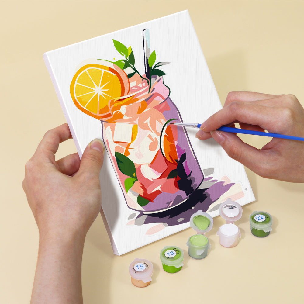 Jus en Bouteille Frais 6 Mini Peintures par Numéros
