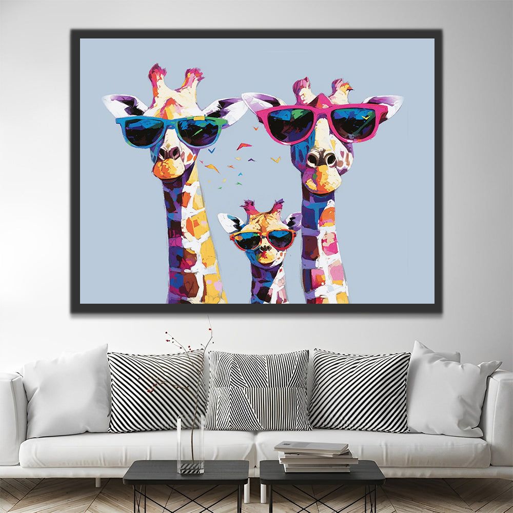 La famille des girafes Peinture par Numéros