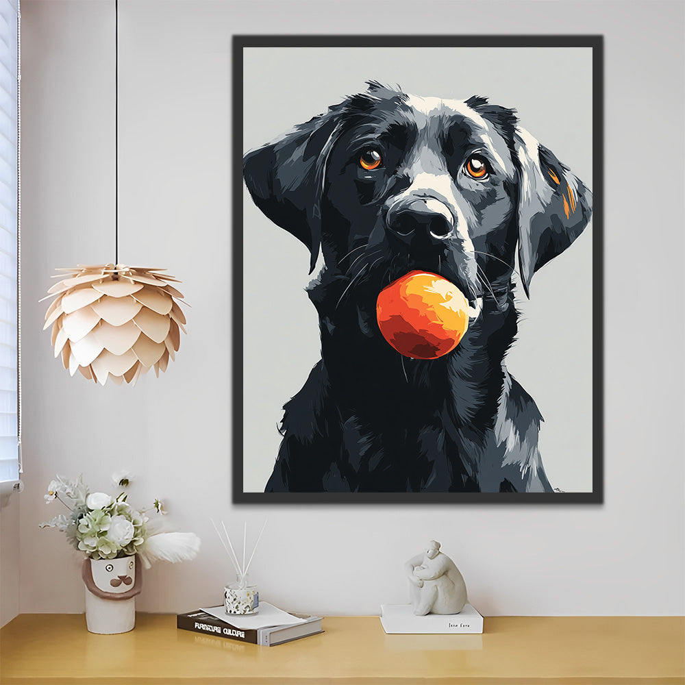 Labrador Noir Peinture par Numéros