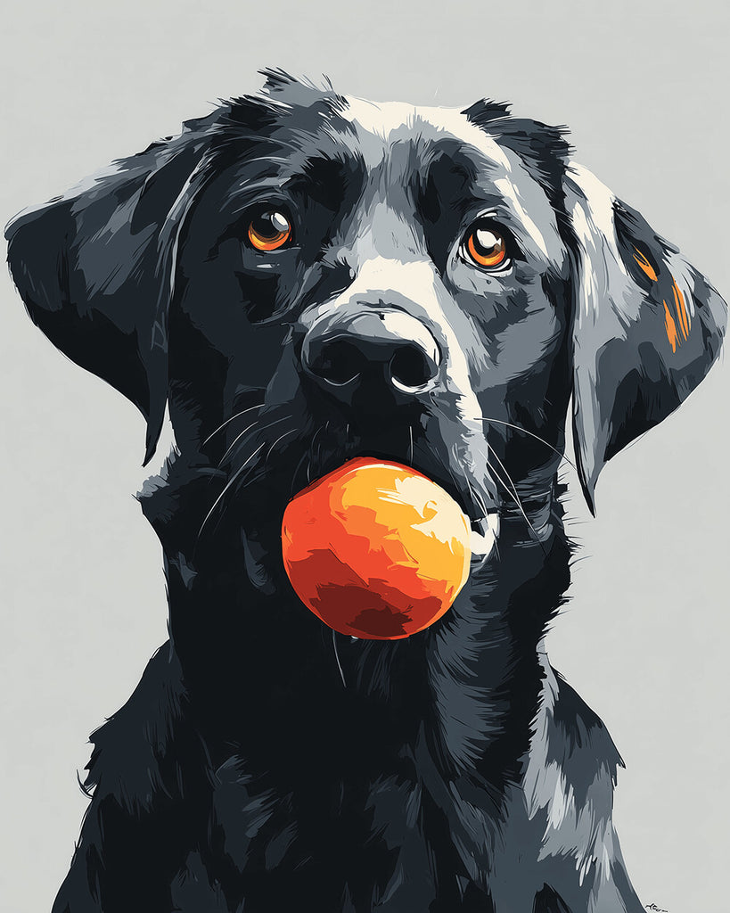 Labrador Noir Peinture par Numéros