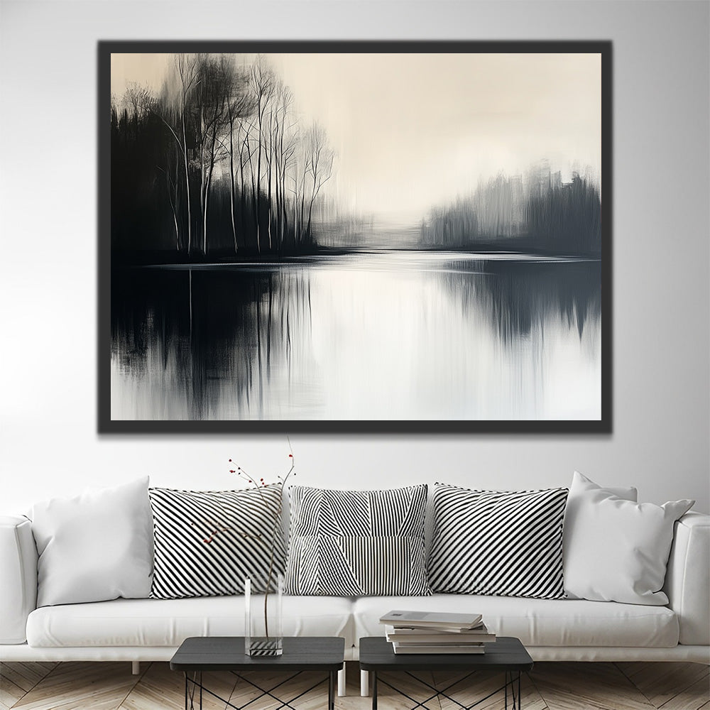 Lac Calme et Bois Peinture par Numéros
