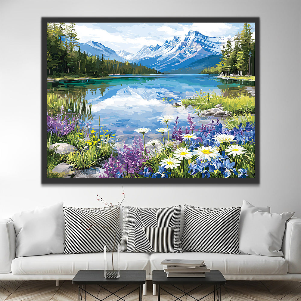 Lac de Montagne Limpide Peinture par Numéros