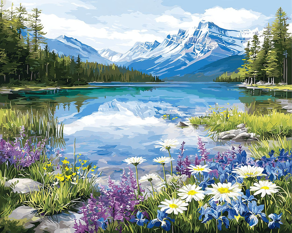 Lac de Montagne Limpide Peinture par Numéros