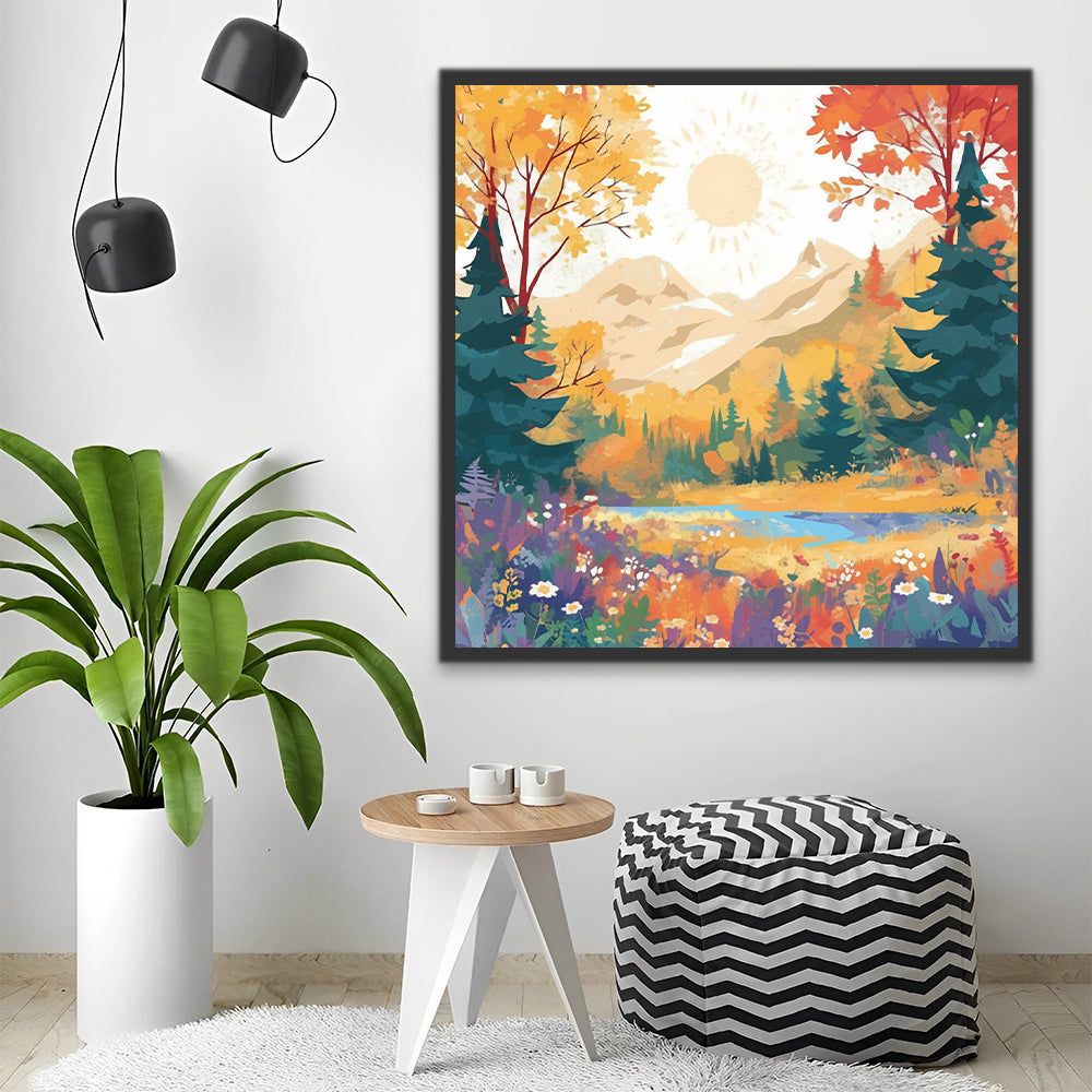 Lacs et forêts Peinture par Numéros