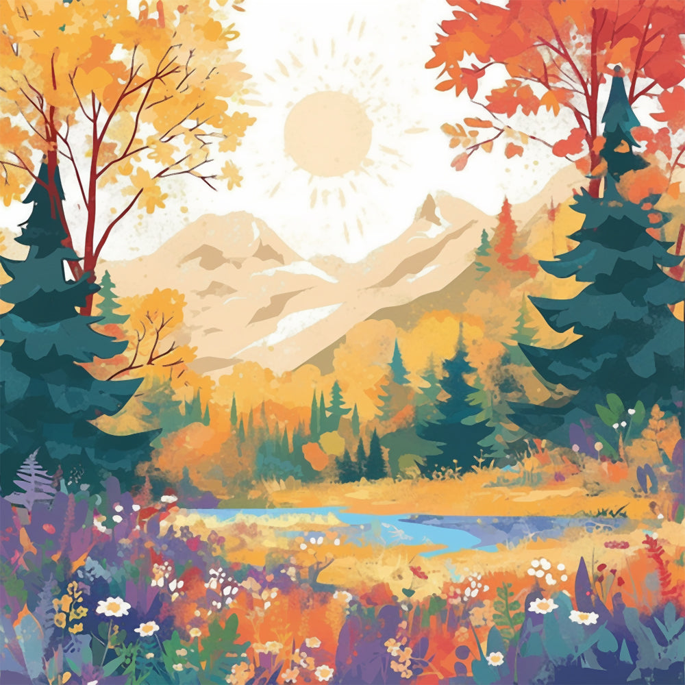 Lacs et forêts Peinture par Numéros