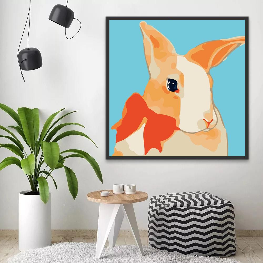 Lapin Cartoon Enfants Peinture par Numéros