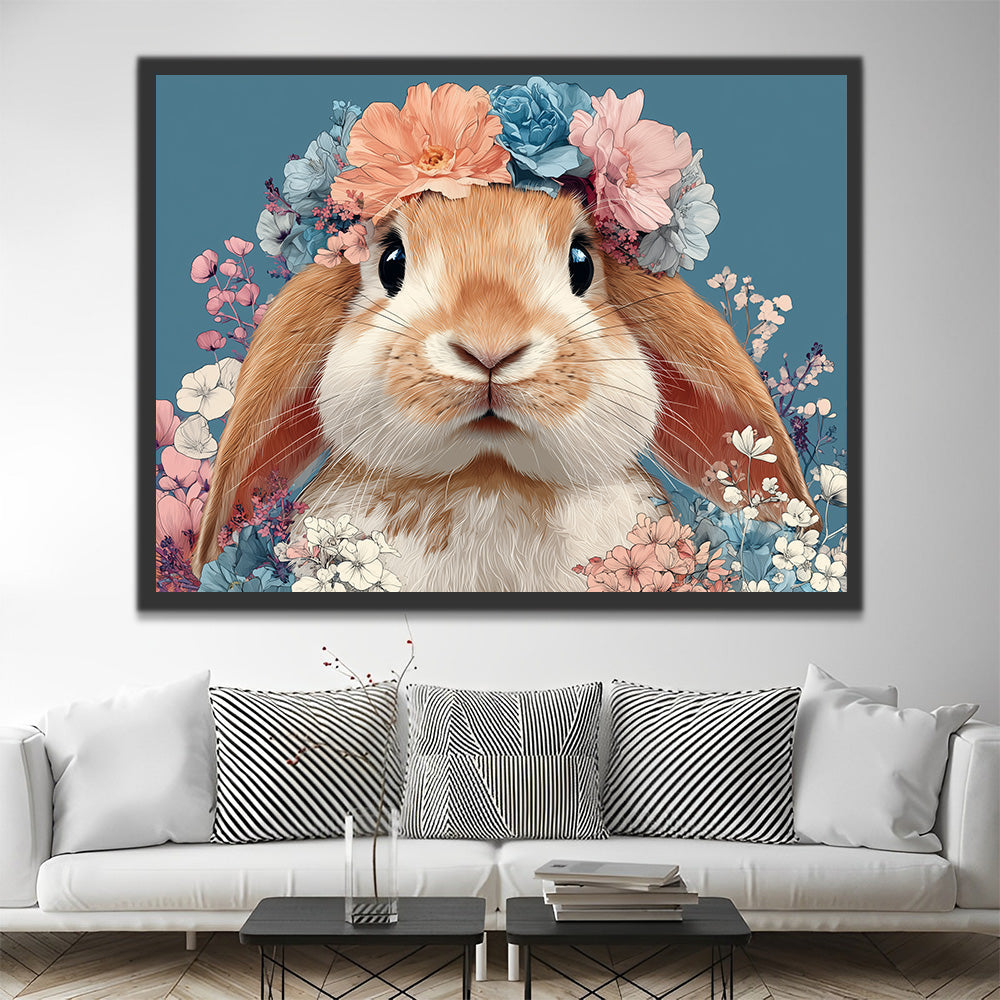 Lapin Portant une Couronne Peinture par Numéros