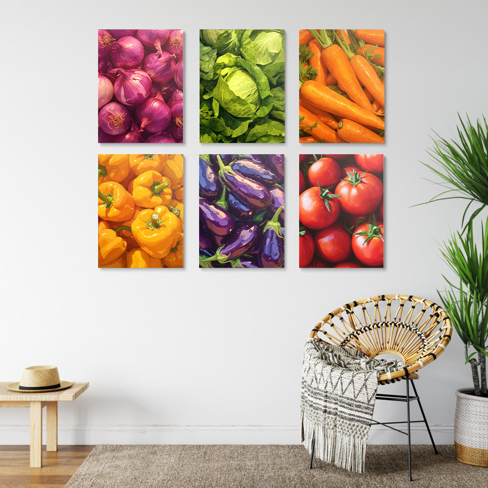 Légumes Frais Variés 6 Mini Peintures par Numéros