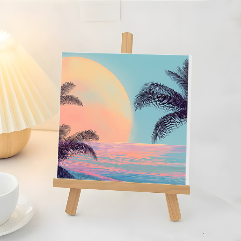 Lever de Soleil sur la Mer Mini Peinture par Numéros