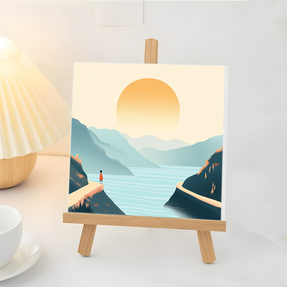 Lever de Soleil vu depuis la Montagne Mini Peinture par Numéros
