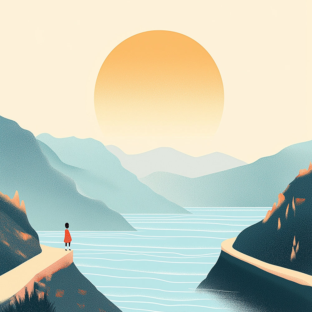 Lever de Soleil vu depuis la Montagne Mini Peinture par Numéros