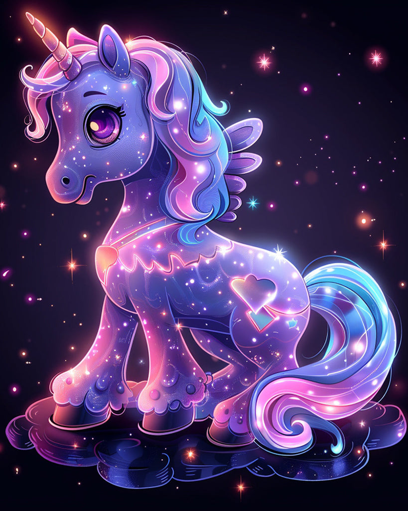 Licorne ciel étoilé Peinture par Numéros