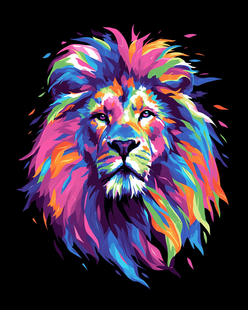 Lion Multicolore Peinture par Numéros