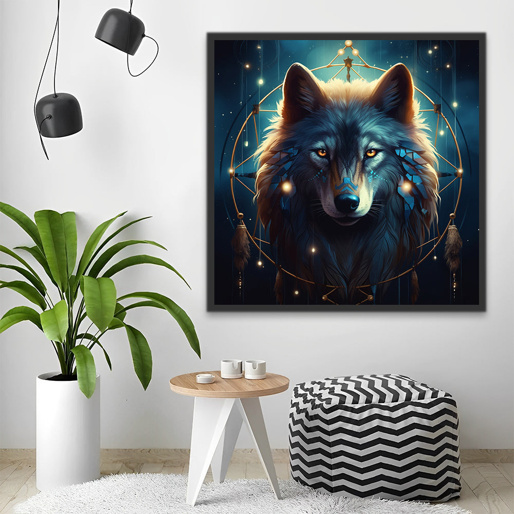 Loup attrape-rêves Peinture par Numéros