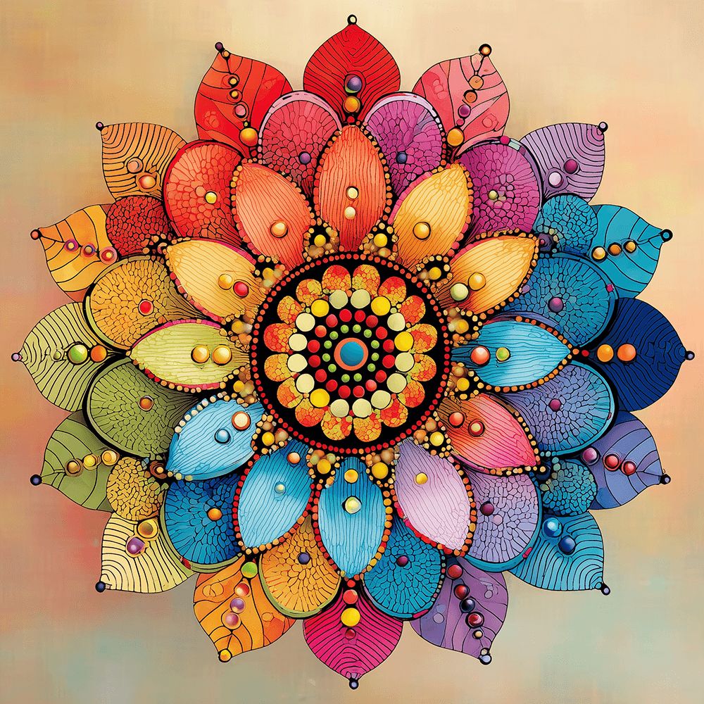 Magnifique Mandala Coloré Peinture par Numéros