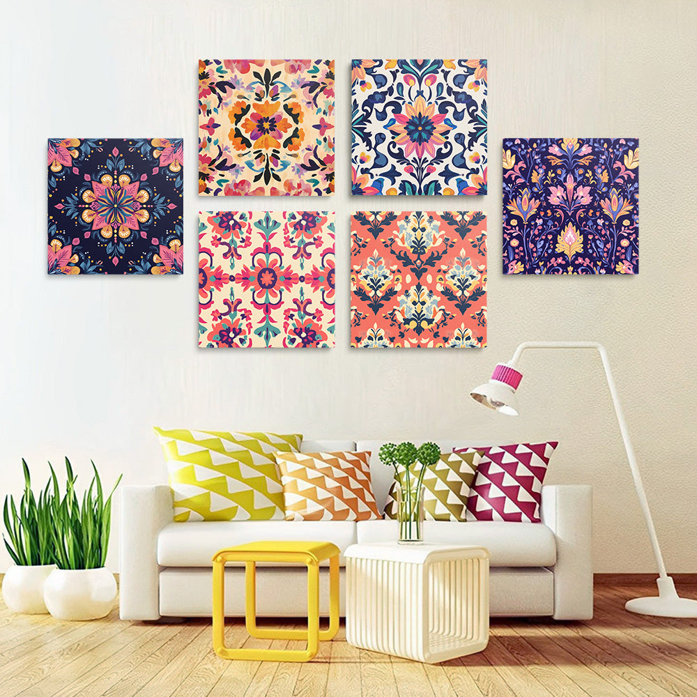 Mandala Coloré 6 Mini Peintures par Numéros