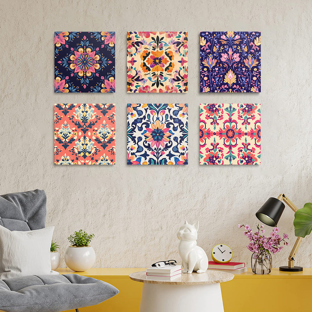 Mandala Coloré 6 Mini Peintures par Numéros