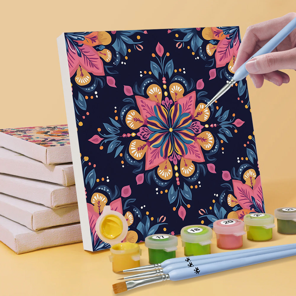 Mandala Coloré 6 Mini Peintures par Numéros