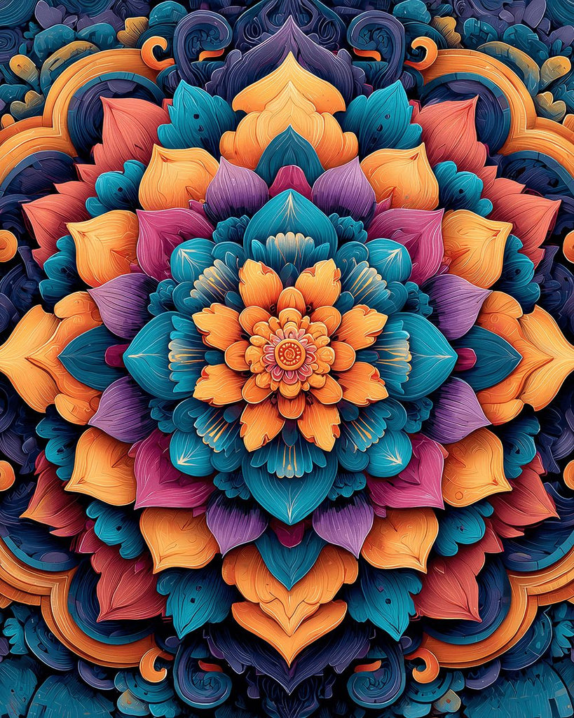 Mandala Coloré et Complexe Peinture par Numéros