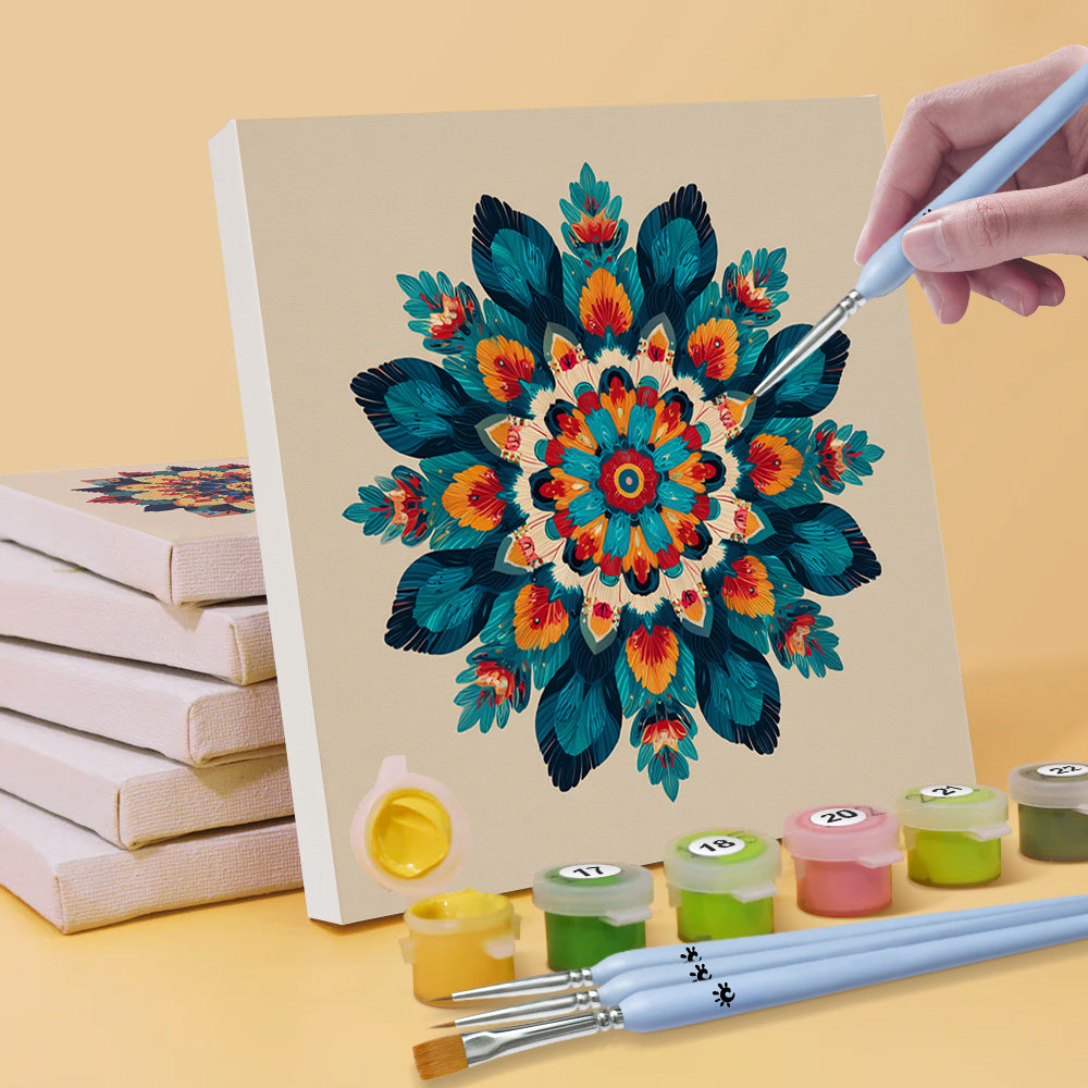 Mandala de Lotus 6 Mini Peintures par Numéros