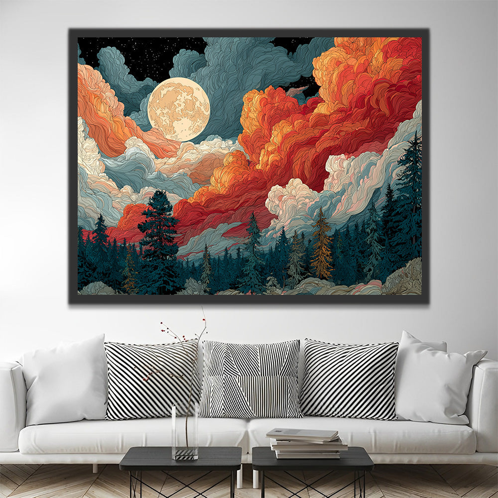 Mer de Nuages Mouvante Peinture par Numéros