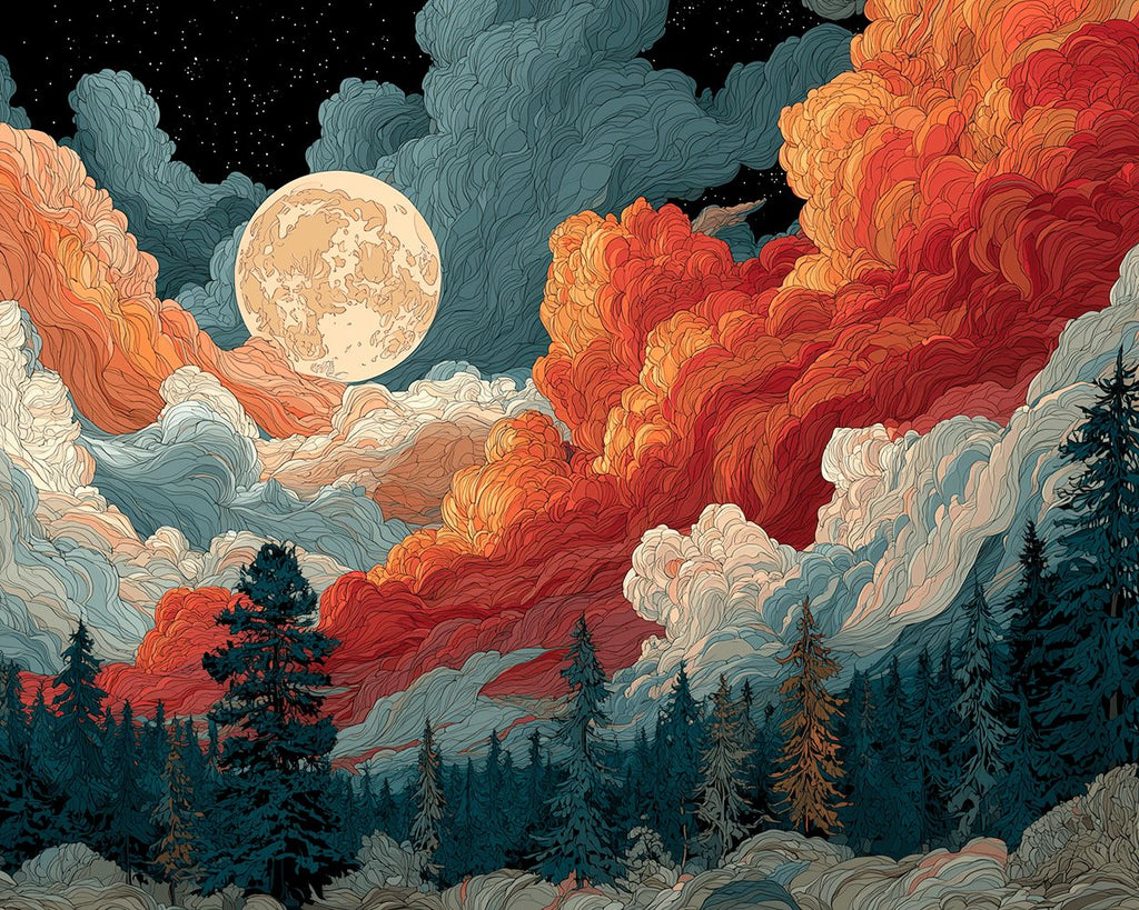 Mer de Nuages Mouvante Peinture par Numéros