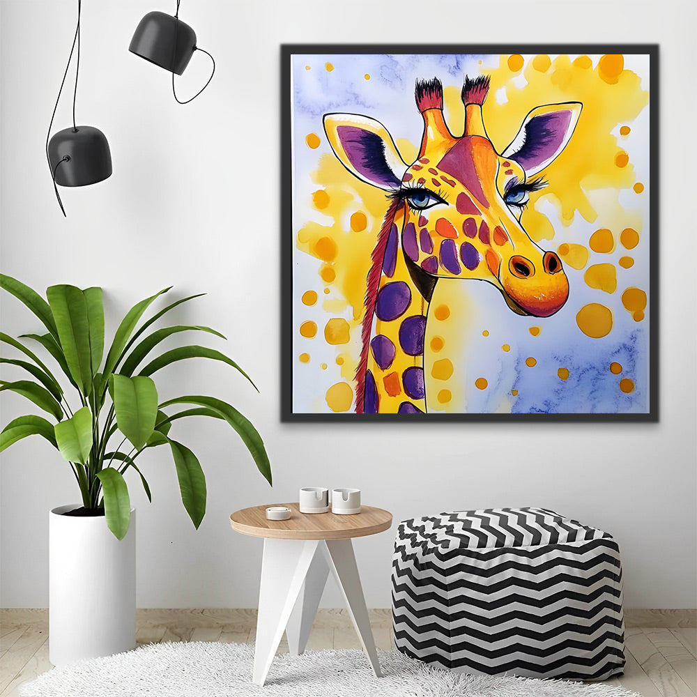 Mignonne Girafe Charmante Peinture par Numéros