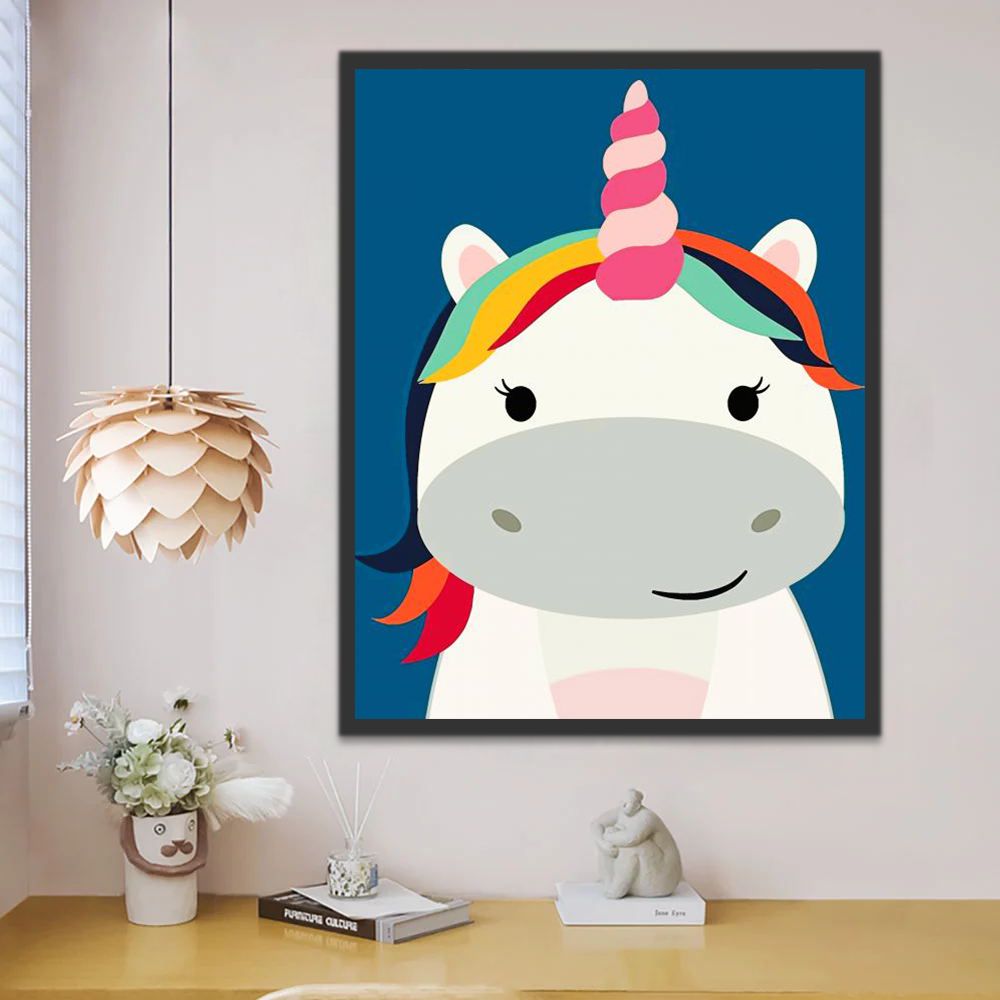 Mignonne Licorne Coquine Peinture par Numéros