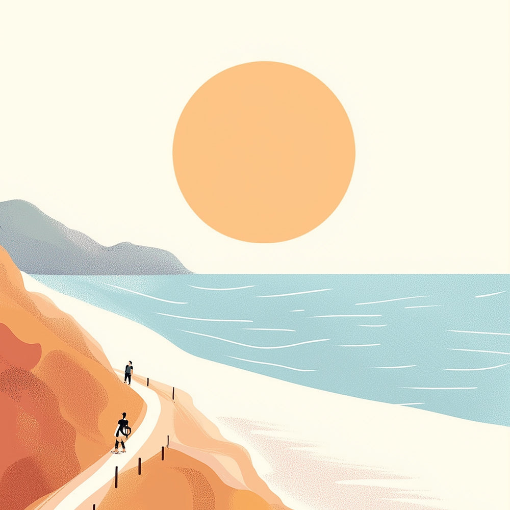 Montagne, Mer et Soleil Mini Peinture par Numéros