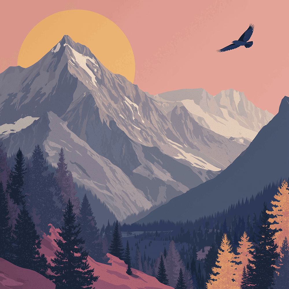Montagnes et Forêts Majestueuses Peinture par Numéros