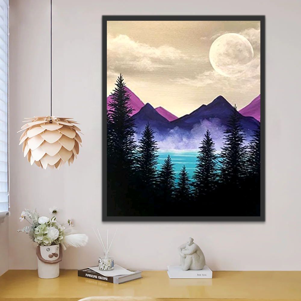 Montagnes et Lac Peinture par Numéros
