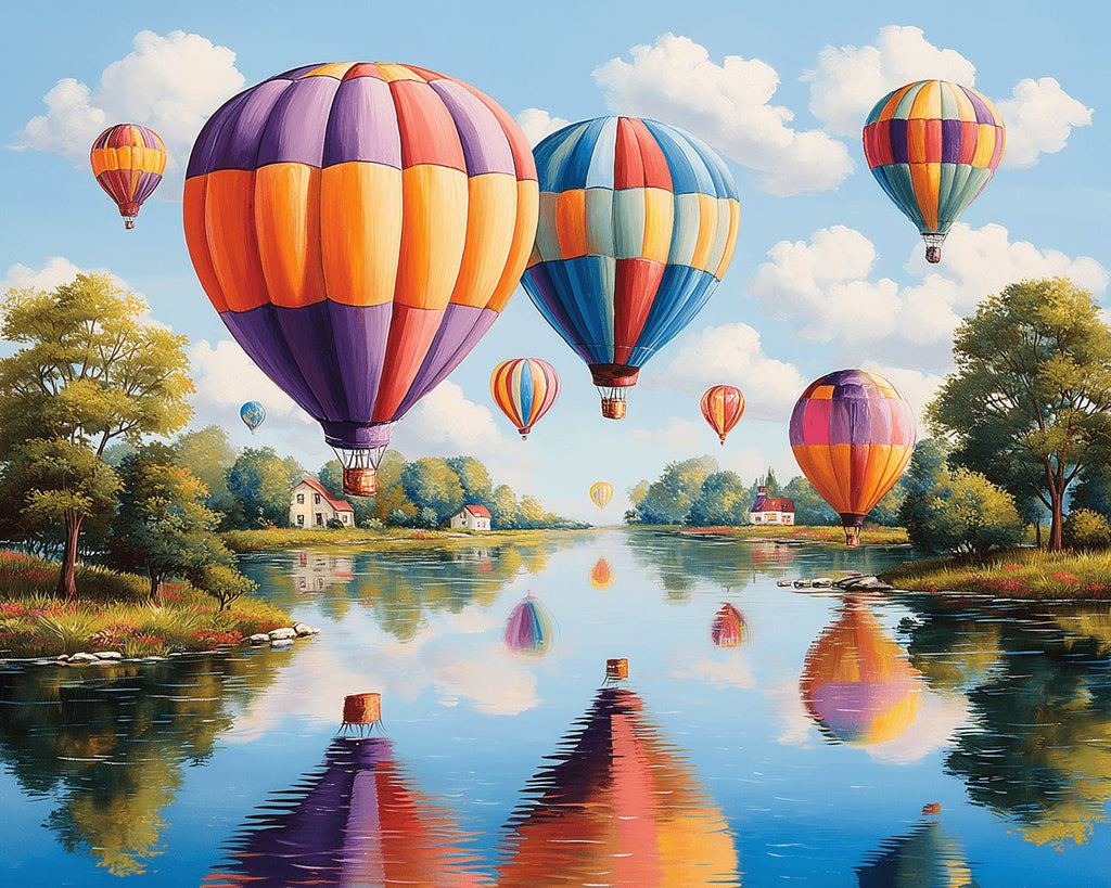 Montgolfières au-dessus du Lac Peinture par Numéros