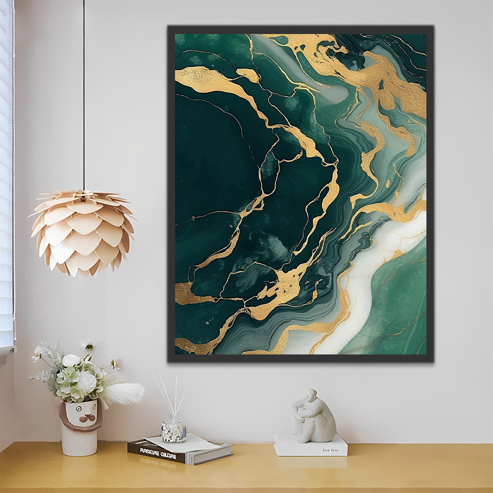 Motif vert foncé Peinture par Numéros