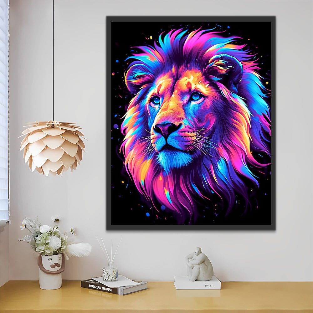 Multicolore Lion Peinture par Numéros