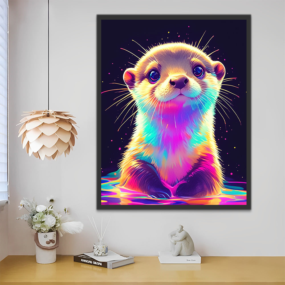 Multicolore loutre Peinture par Numéros