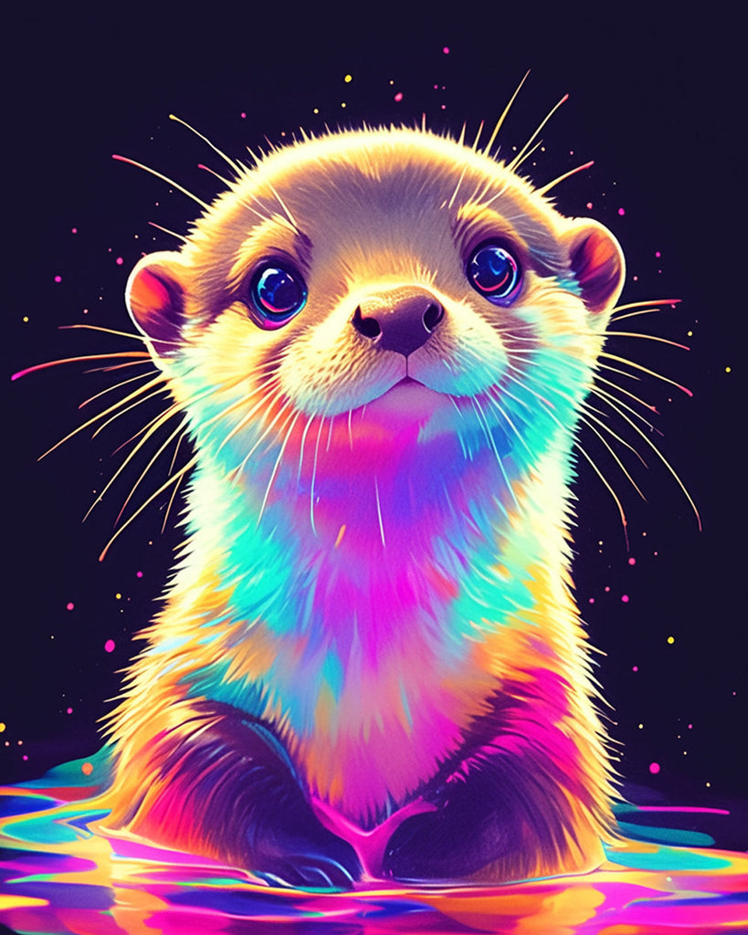 Multicolore loutre Peinture par Numéros