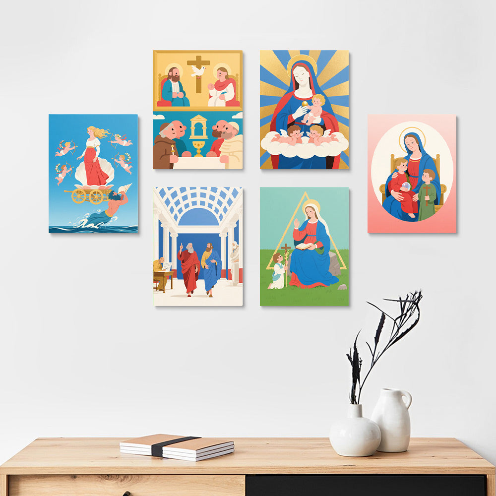 Mythologie Chrétienne 6 Mini Peintures par Numéros