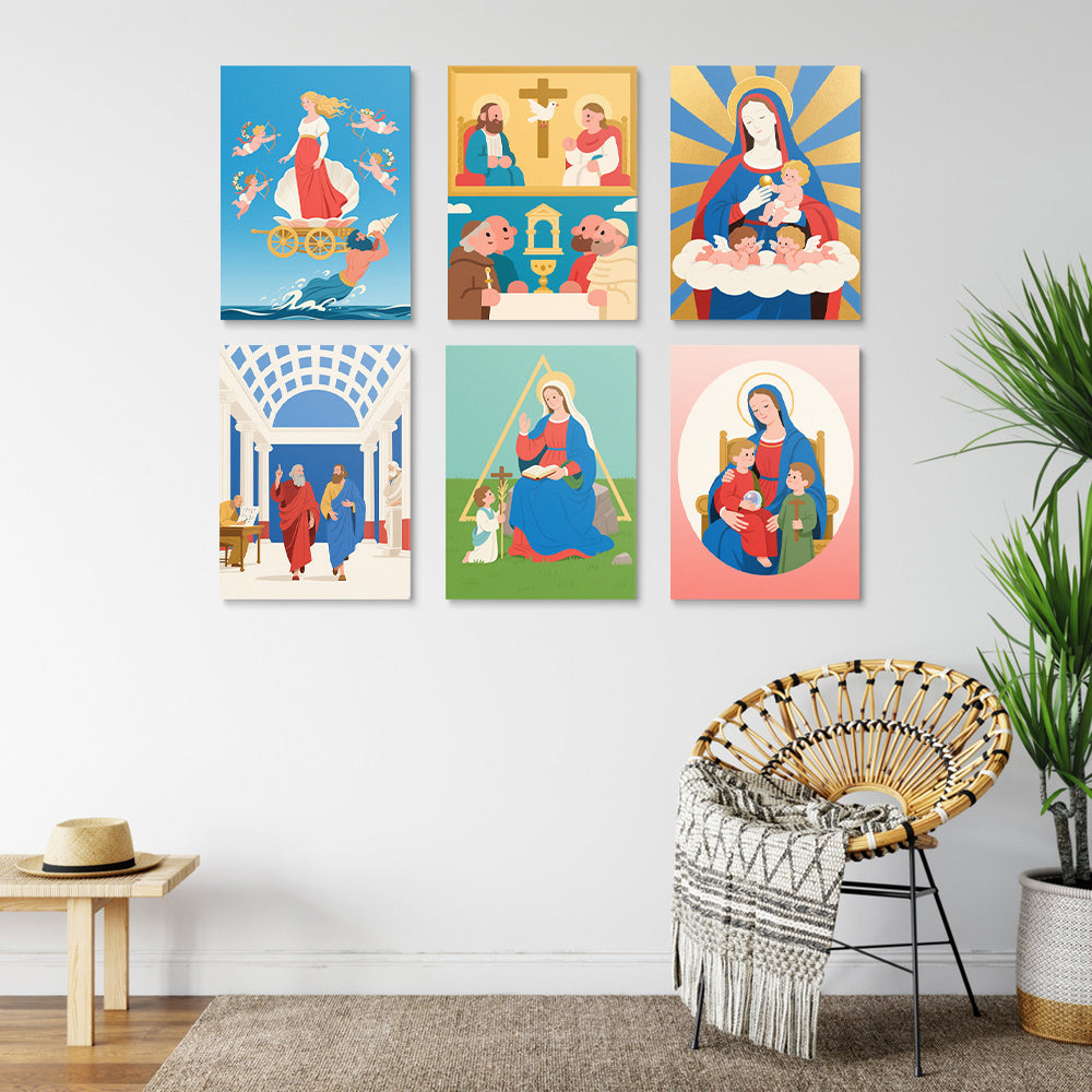 Mythologie Chrétienne 6 Mini Peintures par Numéros