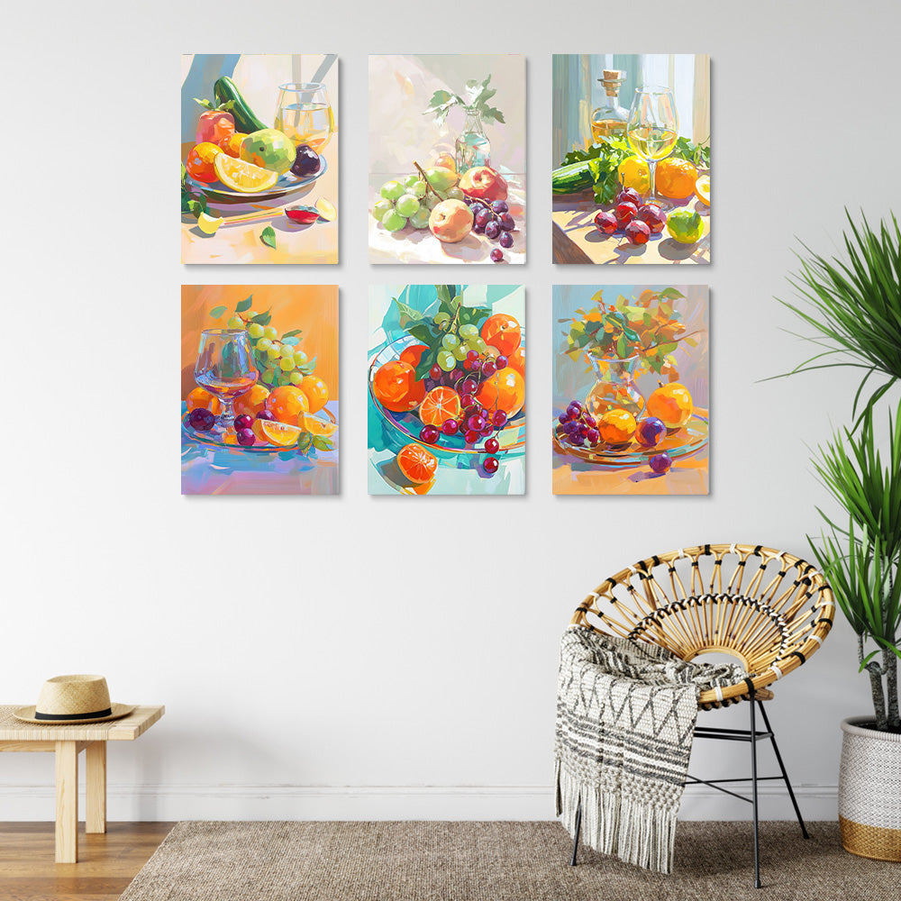 Nature morte de Fruits 6 Mini Peintures par Numéros