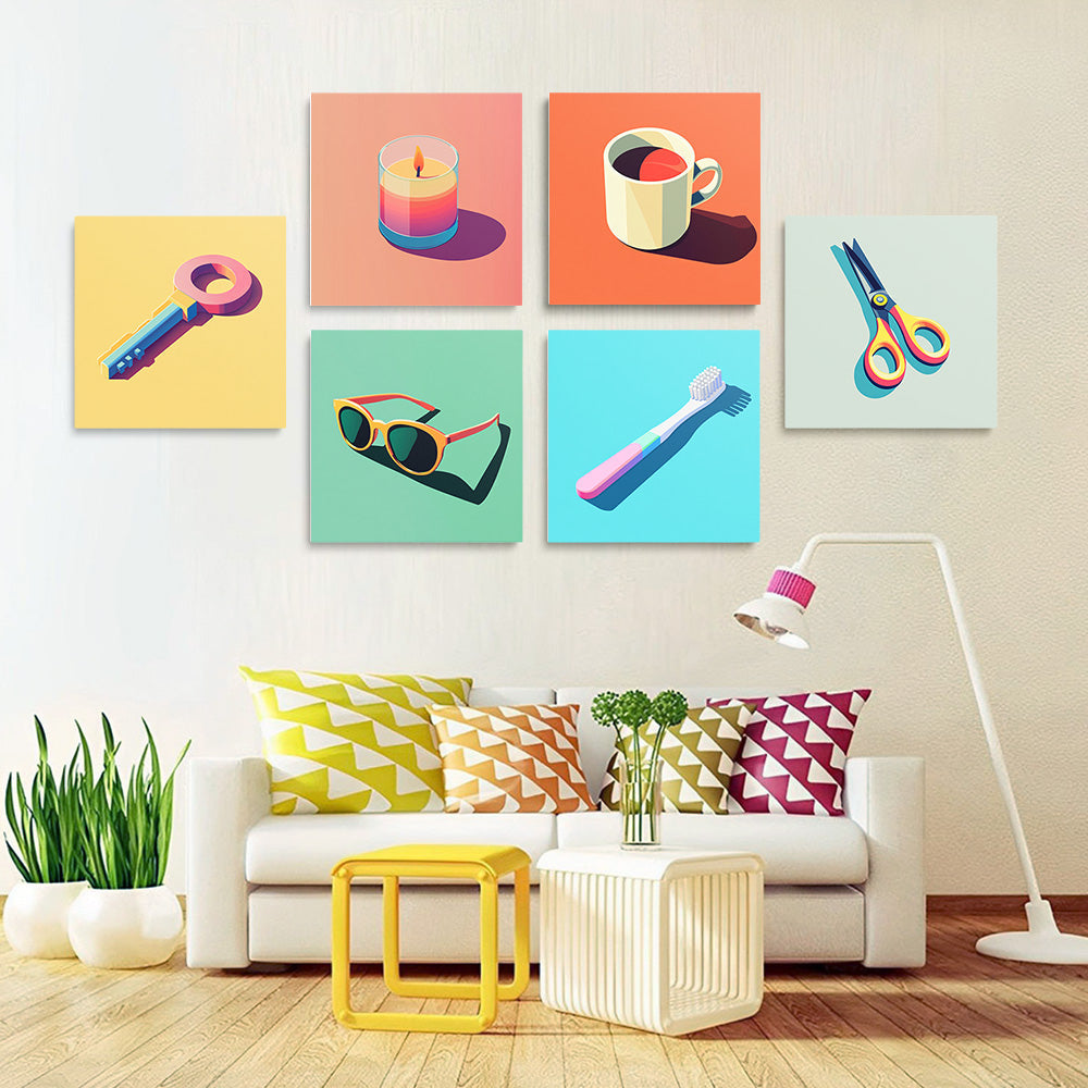 Nécessités Quotidiennes 6 Mini Peintures par Numéros