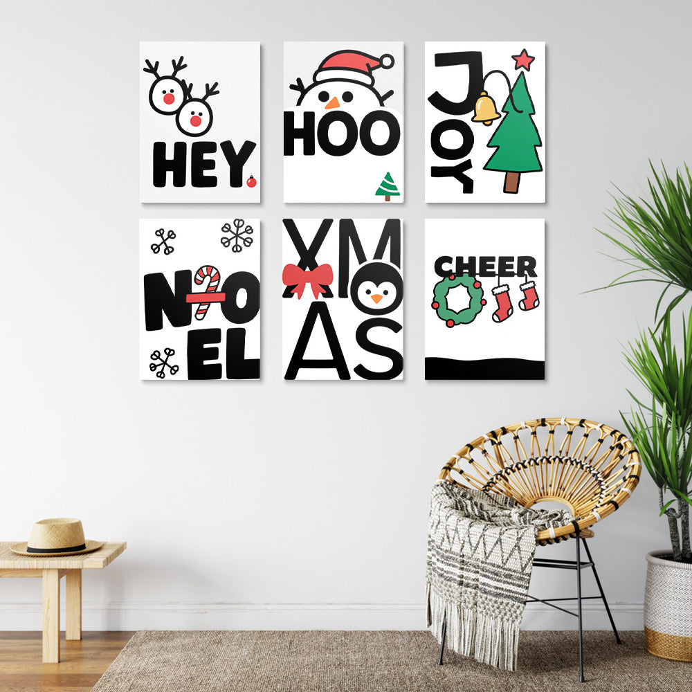 Noël Blanc 6 Mini Peintures par Numéros