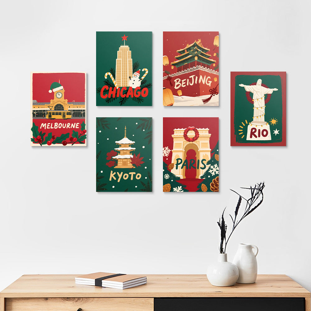 Noël dans la Capitale 6 Mini Peintures par Numéros