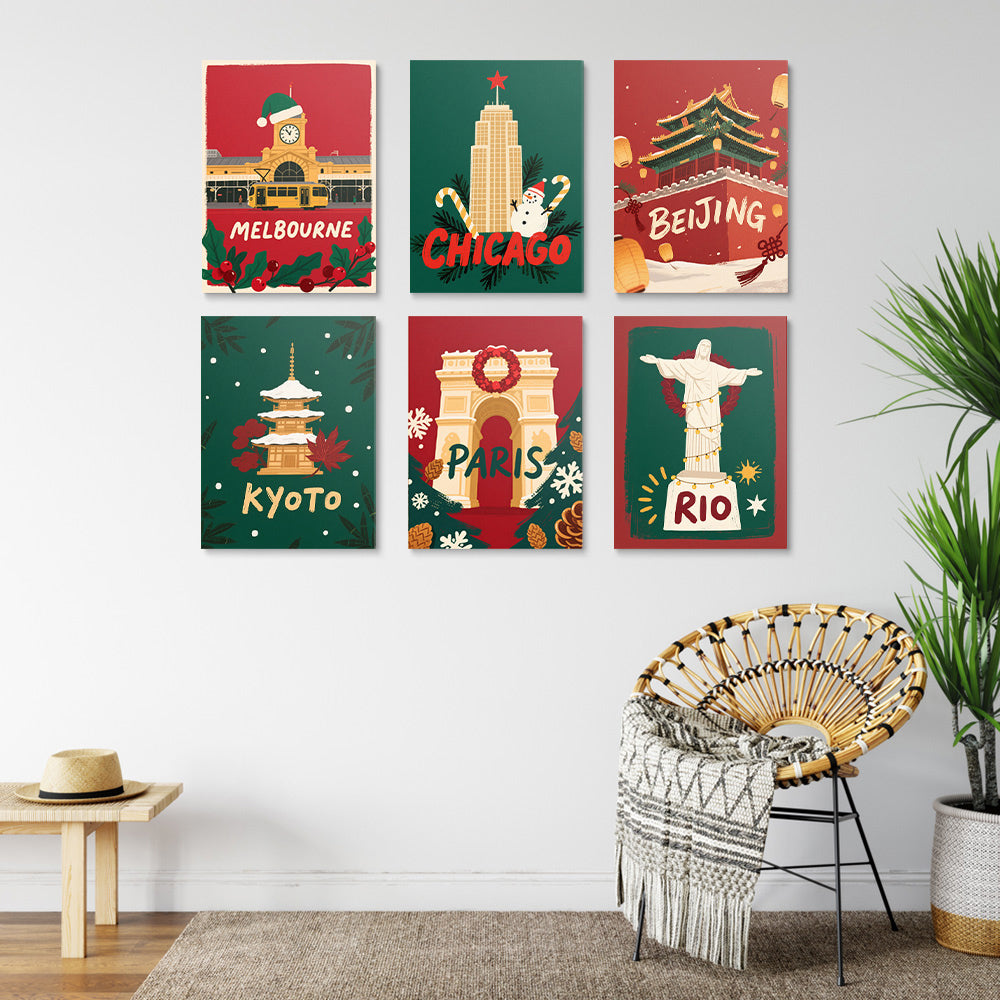 Noël dans la Capitale 6 Mini Peintures par Numéros