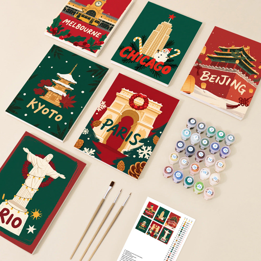 Noël dans la Capitale 6 Mini Peintures par Numéros