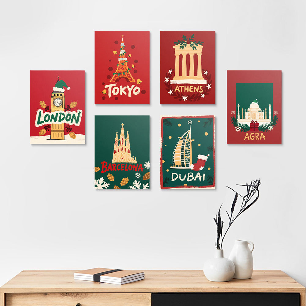 Noël dans les Pays Développés 6 Mini Peintures par Numéros